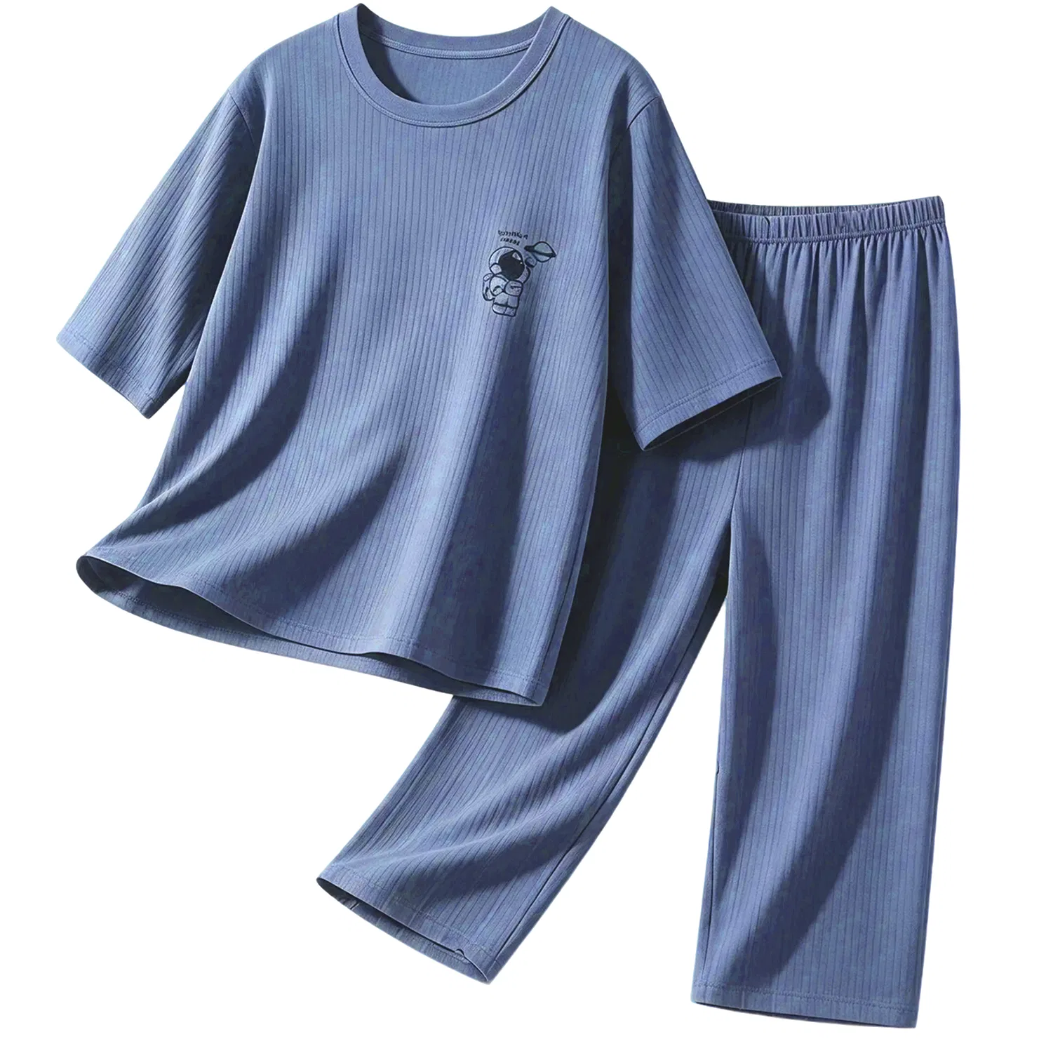 Детский комплект пижамы с коротким рукавом для мальчиков Red Bean, Y301# Denim Blue