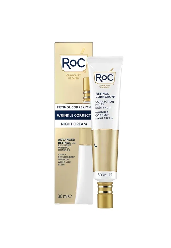 Крем для лица ночной с ретинолом Roc Retinol Correxion Wrinkle Correct Night Cream, Roc Skincare, 30 мл, мультиколор