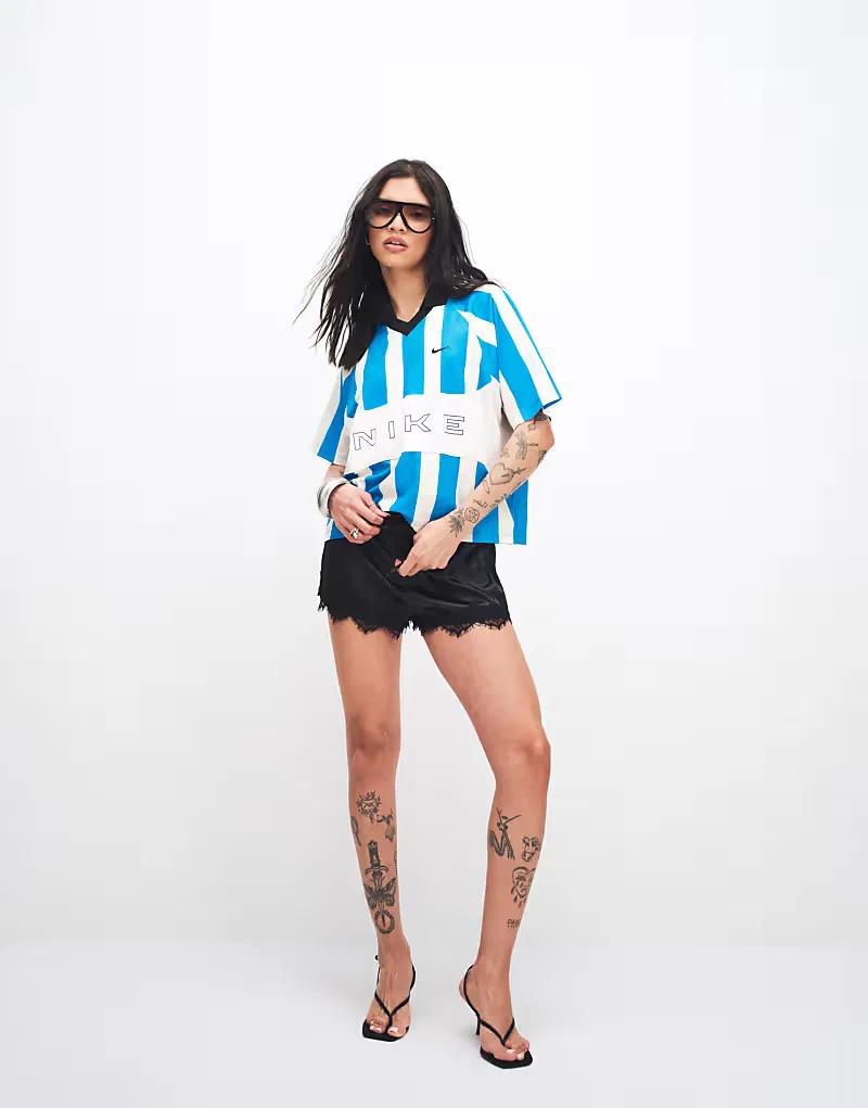 Футболка Nike Street Stripe сине-белого — фото 3
