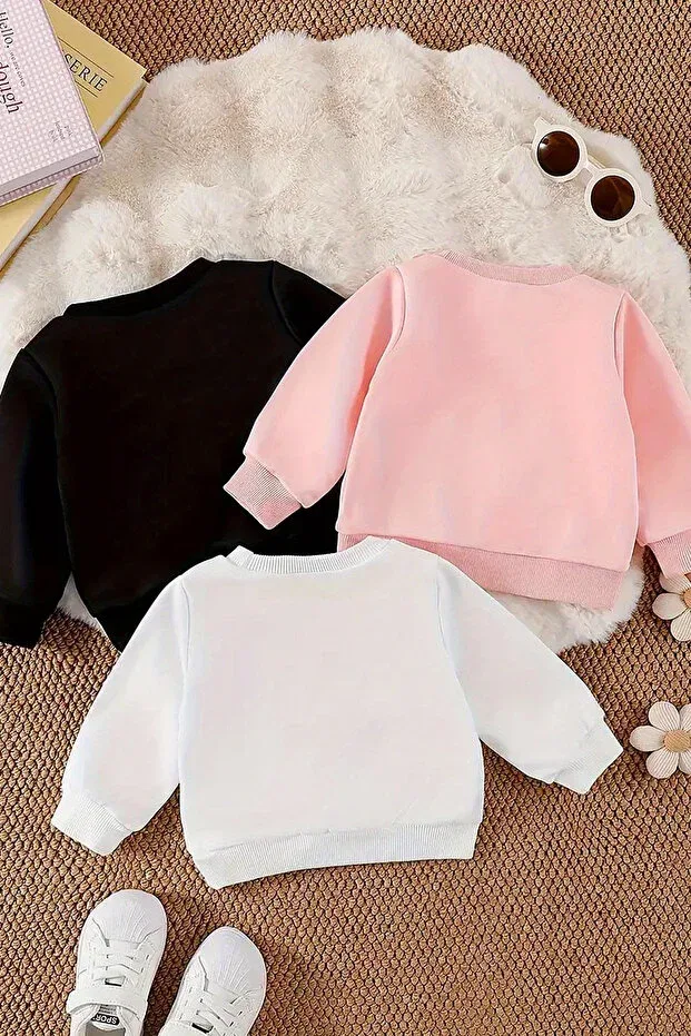 Детские свитшот для девочек с принтом Capybara printed 3-piece premium crew neck sweatshirt 24497 Myada, Colored — фото 3