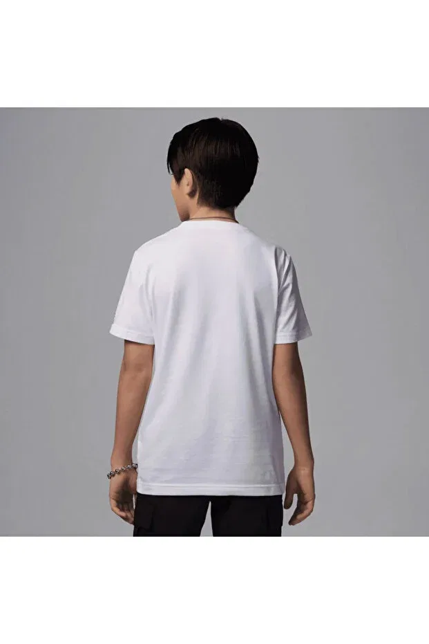 Детская футболка с принтом для девочек Jdb Mj Wordmark Emb Crew Nike, White — фото 2