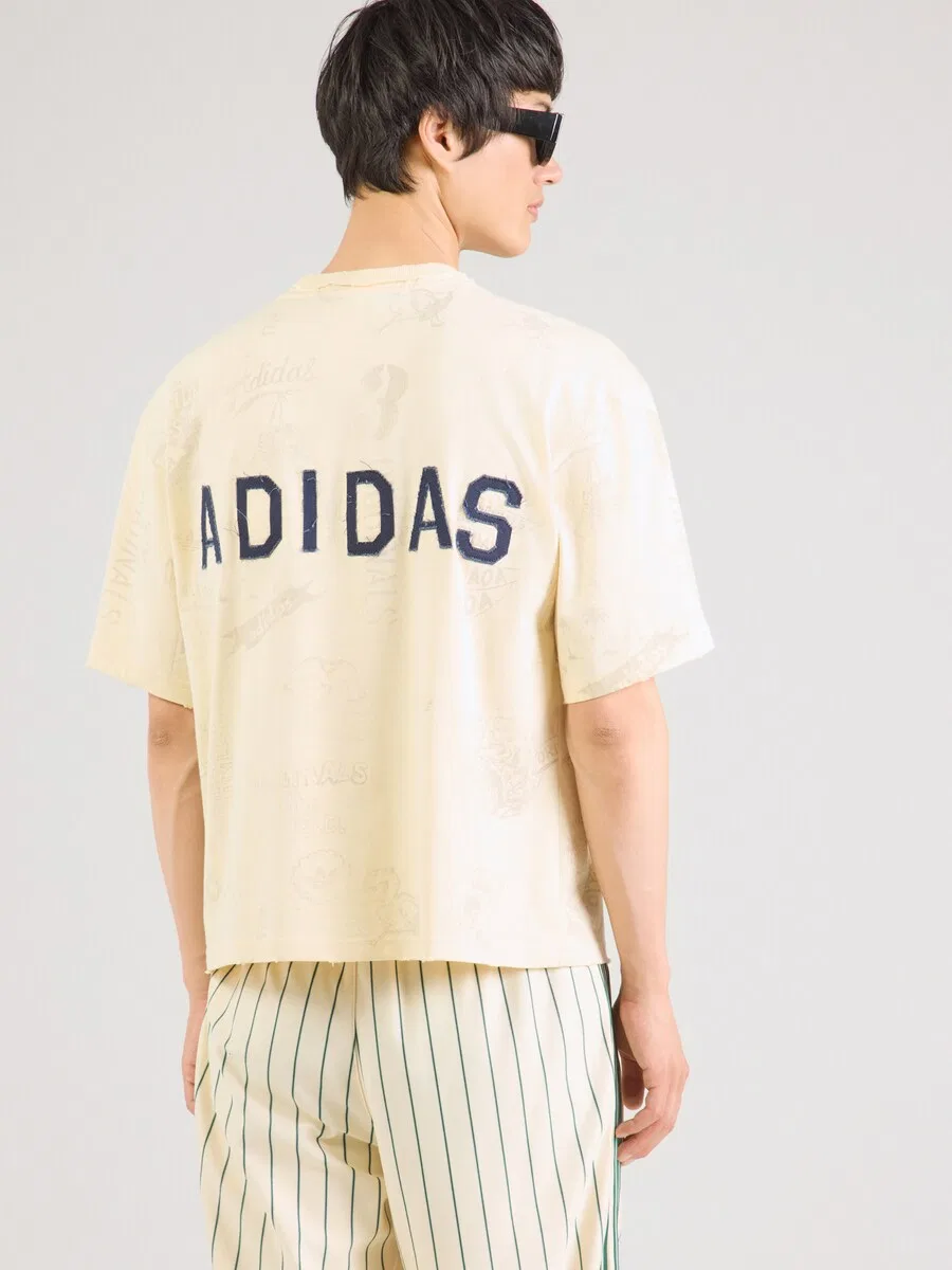 Футболка ADIDAS ORIGINALS 'Varsity' в светло-бежевом, пятнисто-бежевом цвете — фото 4