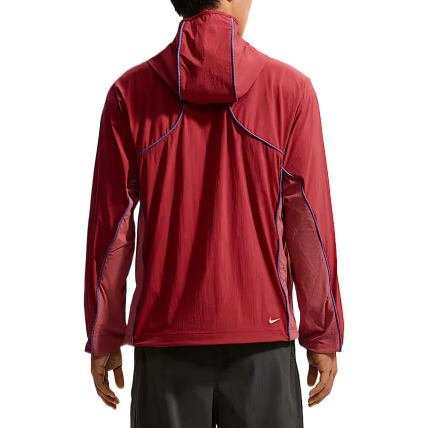 Мужская куртка для защиты от солнца с капюшоном, Nike, Dark Red/Light Sequoia Red/Mountain White — фото 3