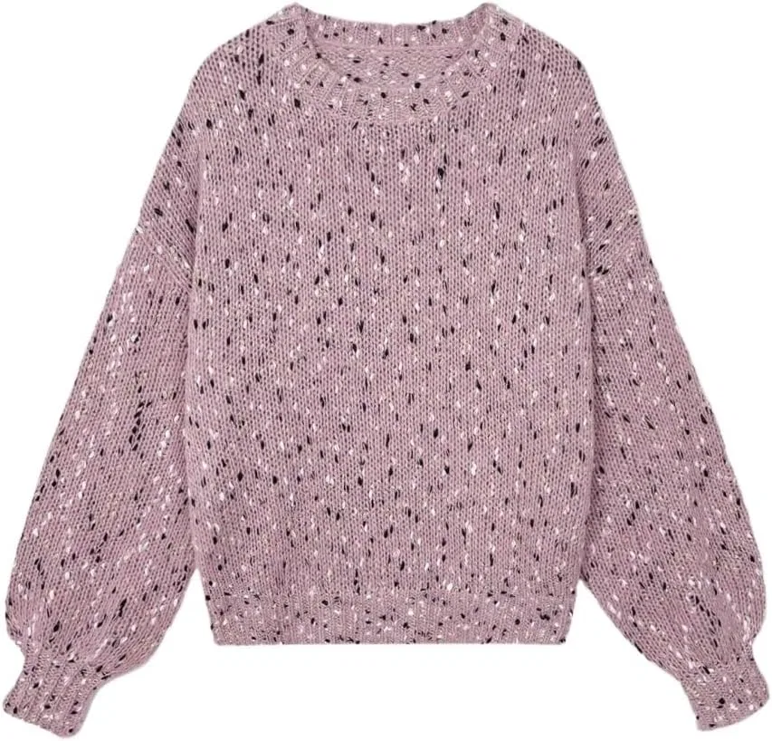 Женский свитшот оверсайз с круглым вырезом, Rib-Knit, мультиколор