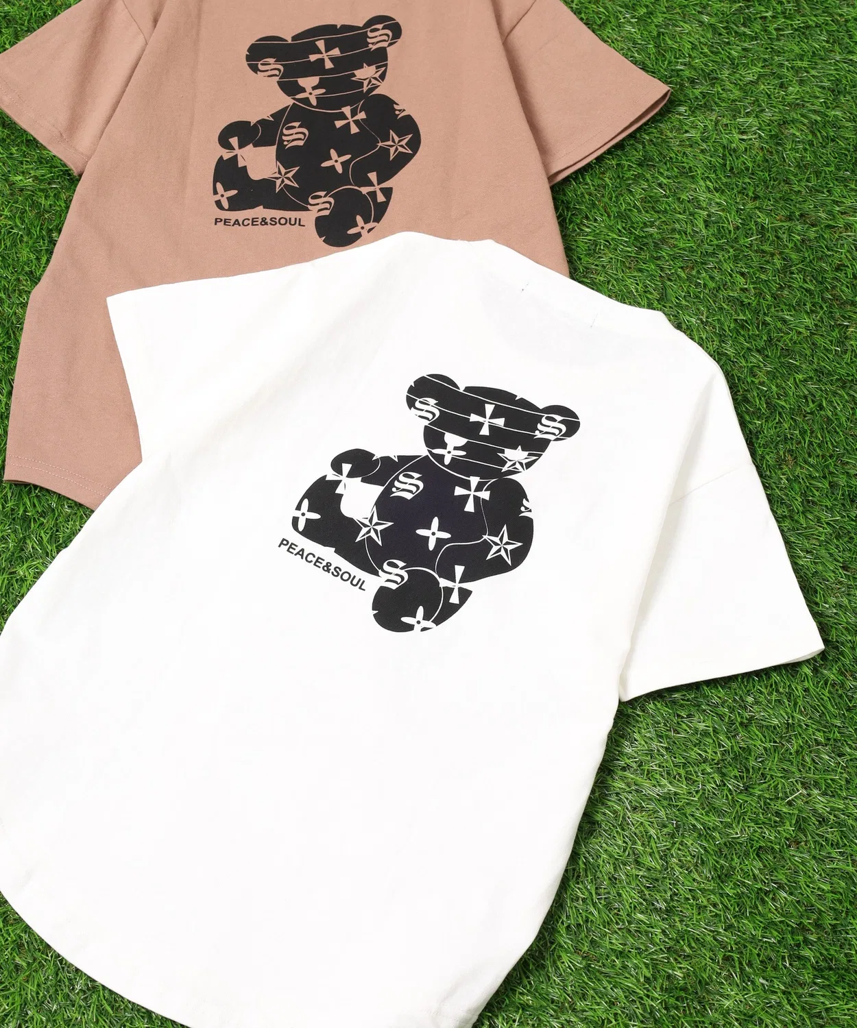 Детская футболка с принтом, свободного кроя, модель Chibi BIG Silhouette FUNALIVE, Off White