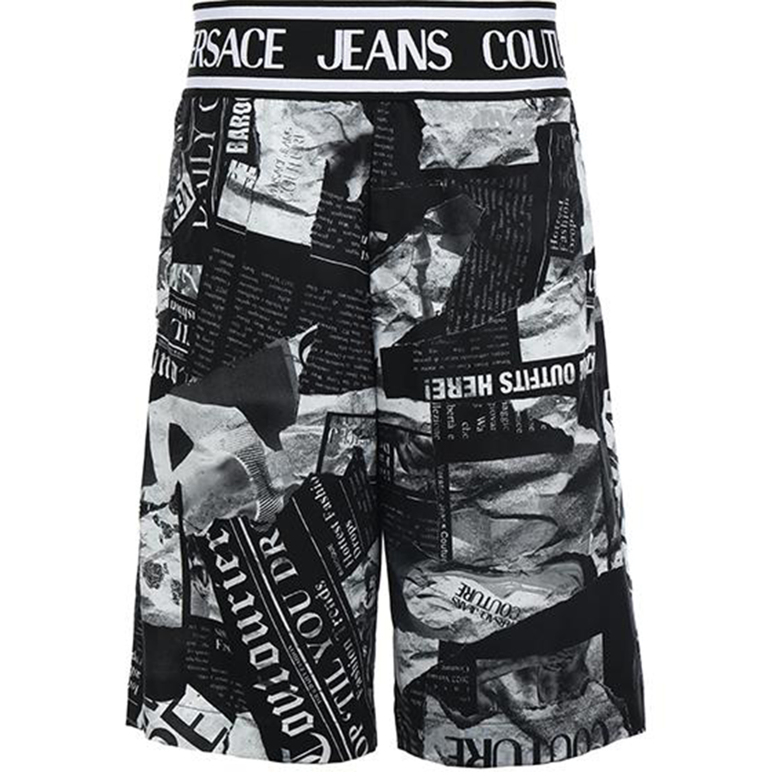 

Журнальные принтованные шорты до колена VERSACE JEANS COUTURE, черный