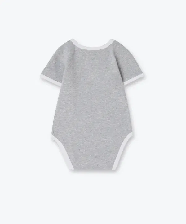Боди с длинным рукавом 2 шт, Baby Ring, Musinsa Standard Kids, черный/меланжевый серый — фото 3