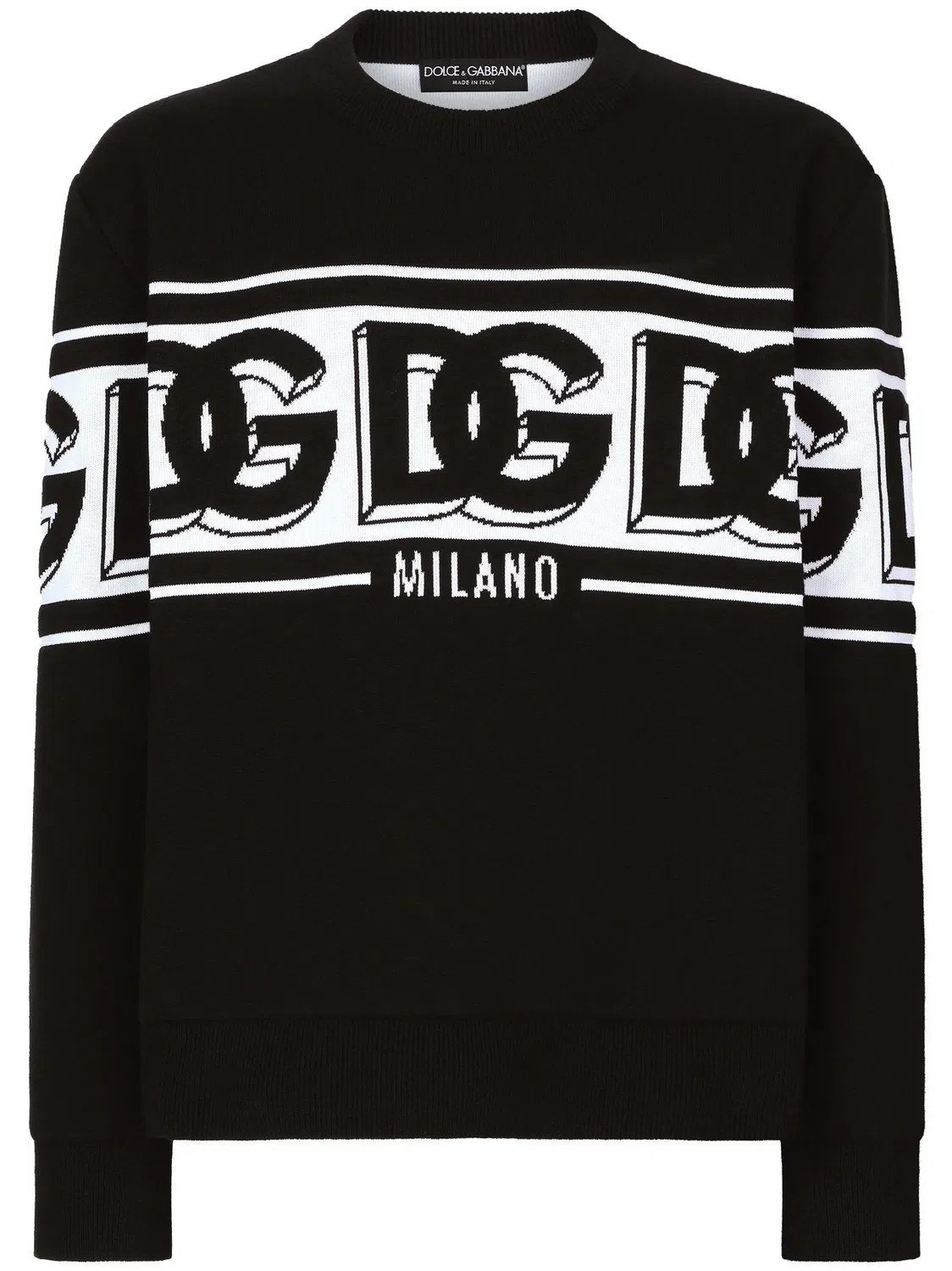 Джемпер с интарзийным логотипом Dolce & Gabbana, черный