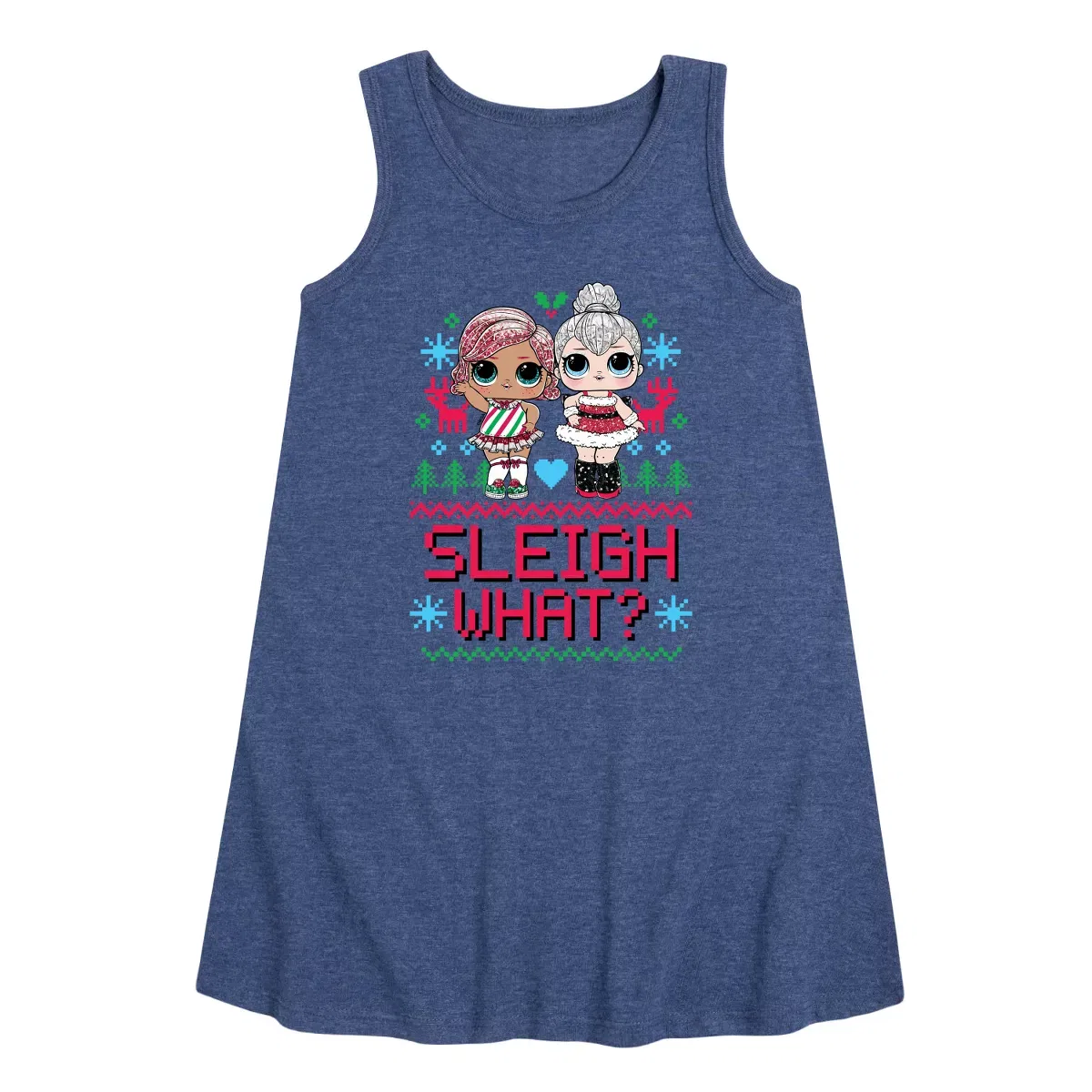 Детское платье-трапеция без рукавов Sleigh What L.O.L. Surprise!, Heather Navy