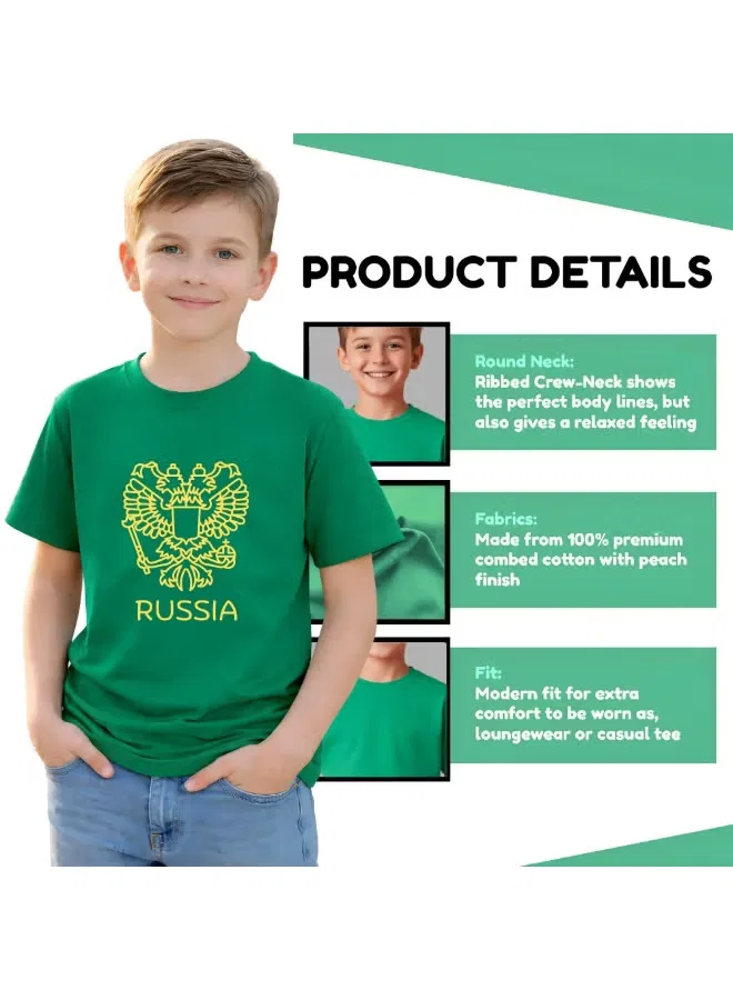 Футболка с принтом Россия хлопковая Printshop4Me, зеленый — фото 4