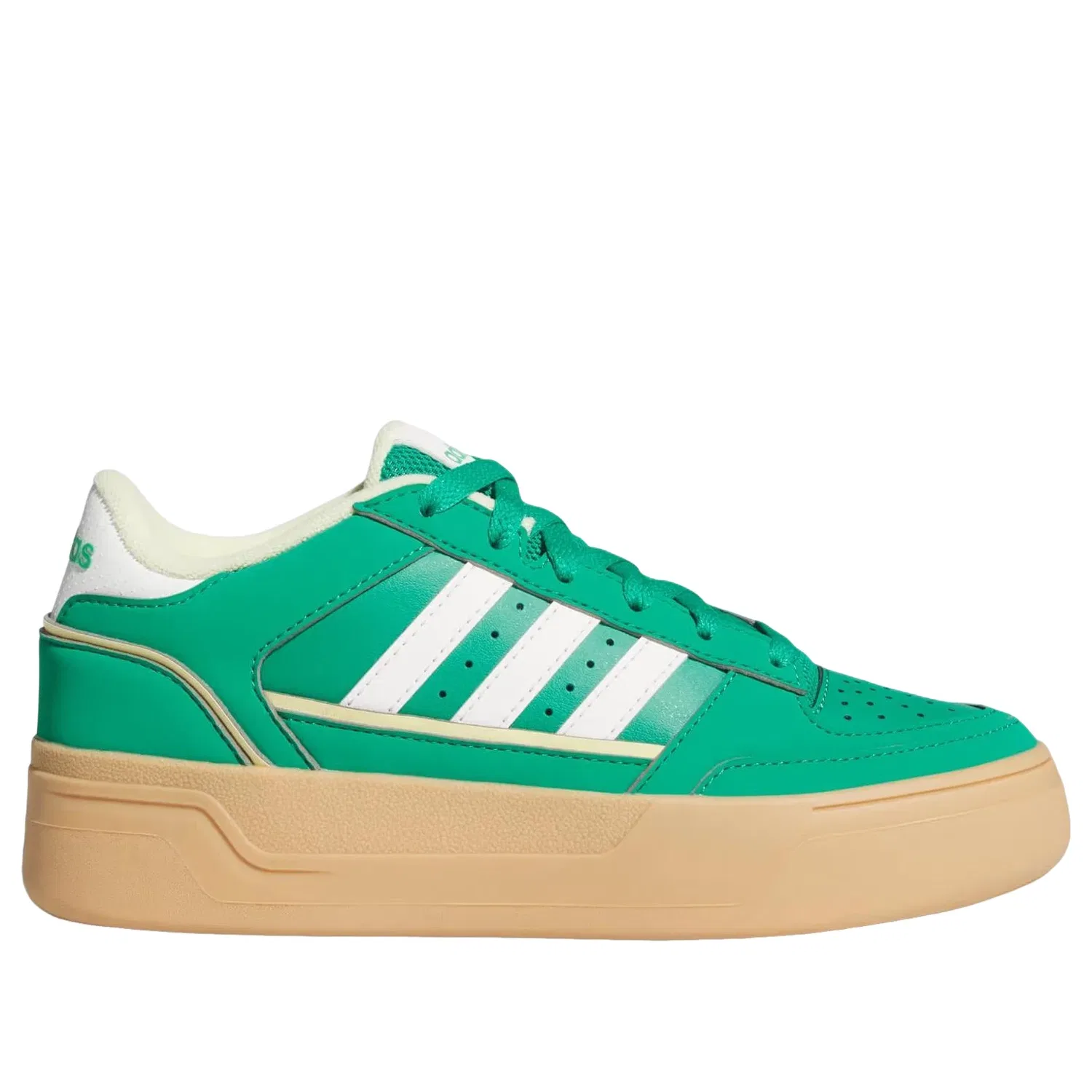 Детские кроссовки с кожаным верхом Adidas Turnaround Court Green White, зеленый — фото 2