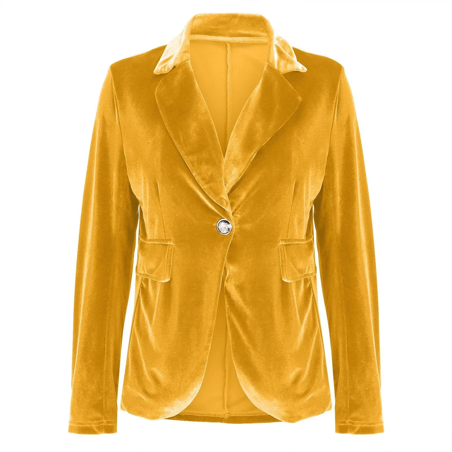 Женское бархатное пальто с принтом Vintage Casual Slim Fit Jacket, Arancione — фото 4