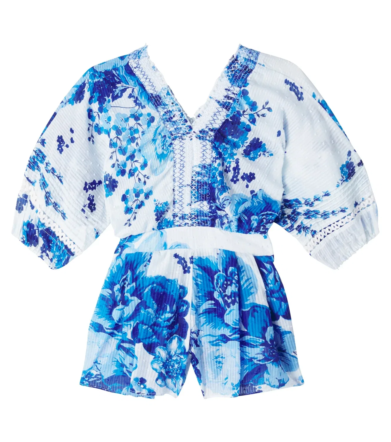 Комбинезон хлопковый Blue Cottage Poupette St Barth Kids, белый