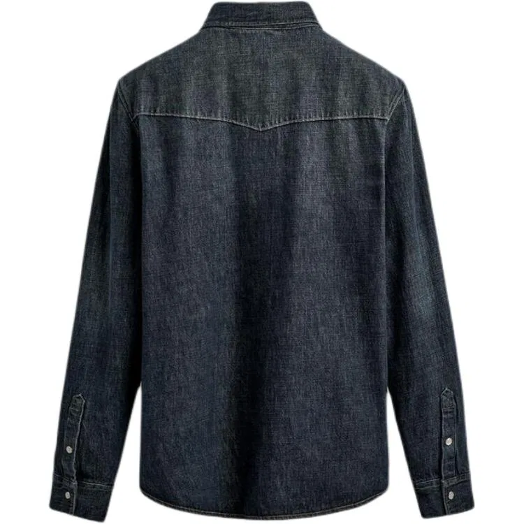 Мужская рубашка с отложным воротником Medium Blue ZARA, Medium Blue — фото 3