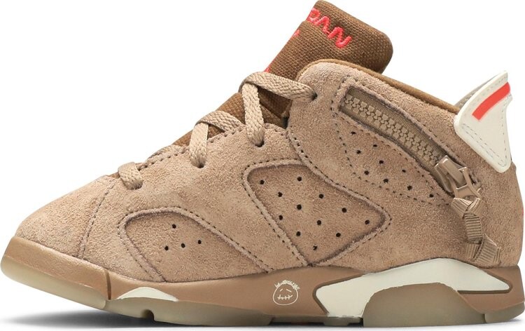 Кроссовки Travis Scott x Air Jordan 6 Retro TD British Khaki, загар — фото 3