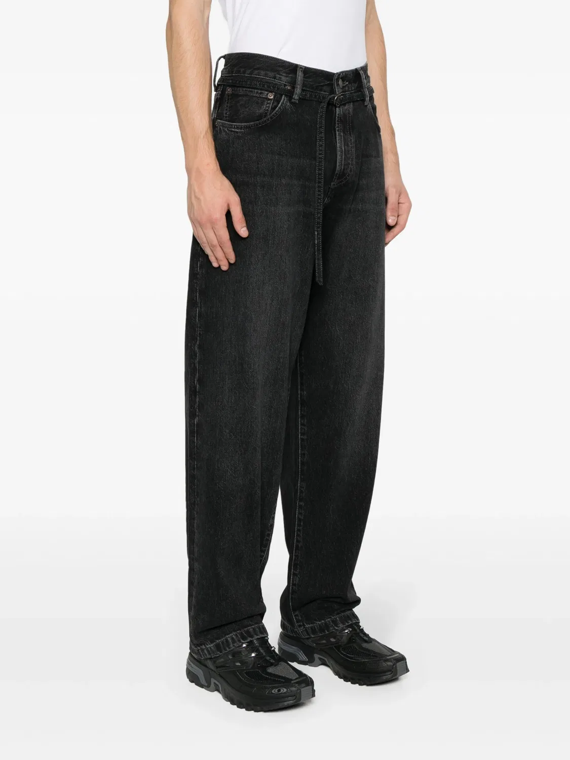 Acne Studios Джинсы с широкой ногавкой черного цвета — фото 4