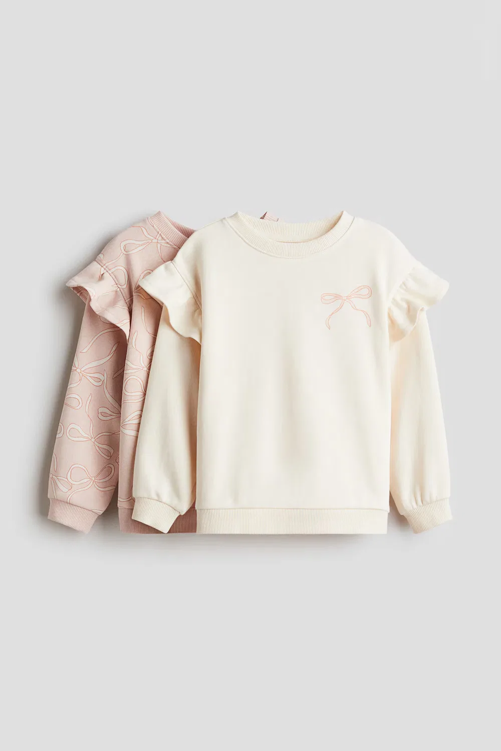 Комплект из 2 толстовок с оборками H&M, Hellrosa/Schleifen