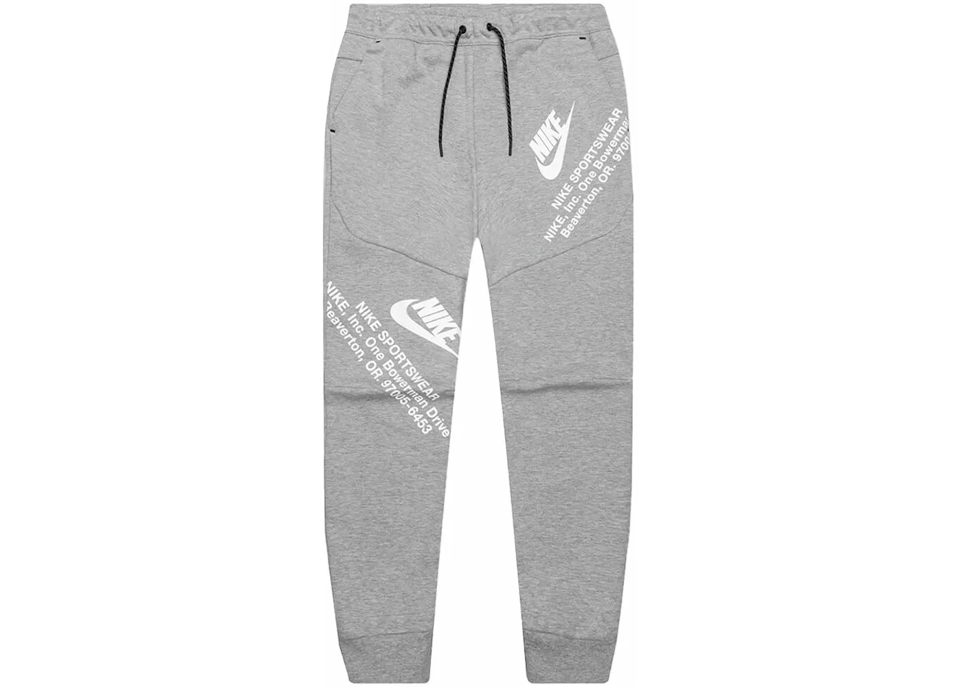 Мужские спортивные штаны из флиса Tech Fleece с принтом Nike, Grey Heather