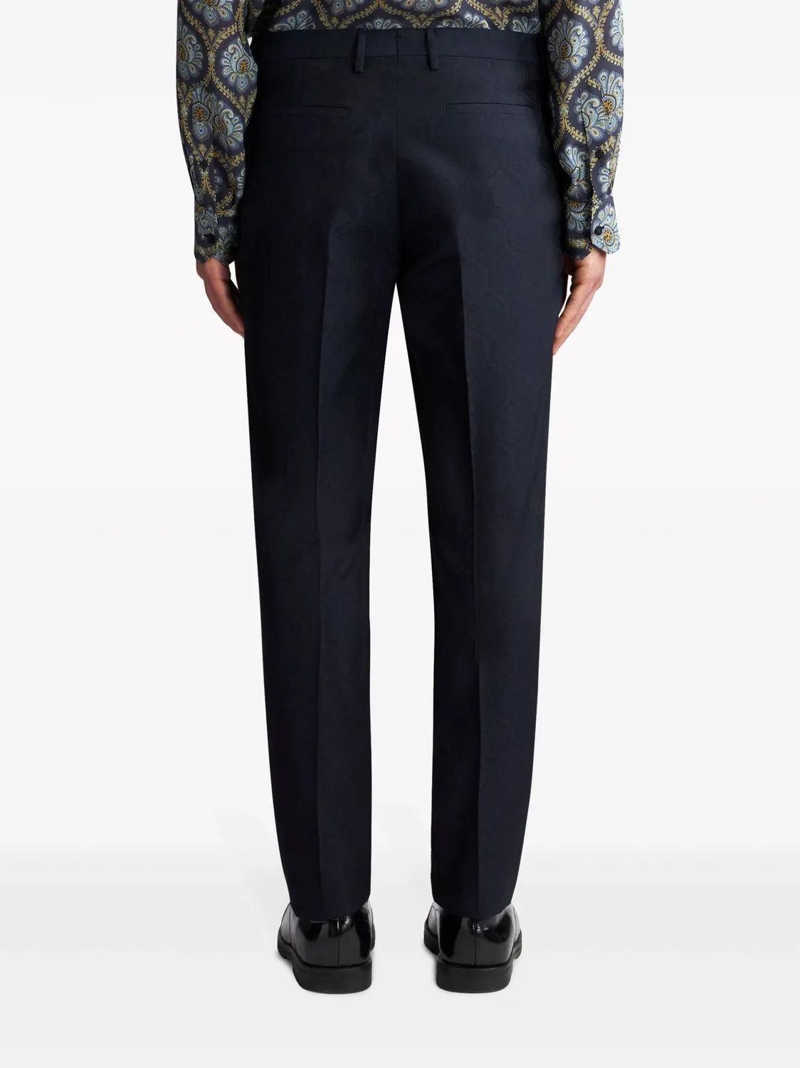 Тонкие брюки с жаккардовым узором ETRO, черный — фото 3