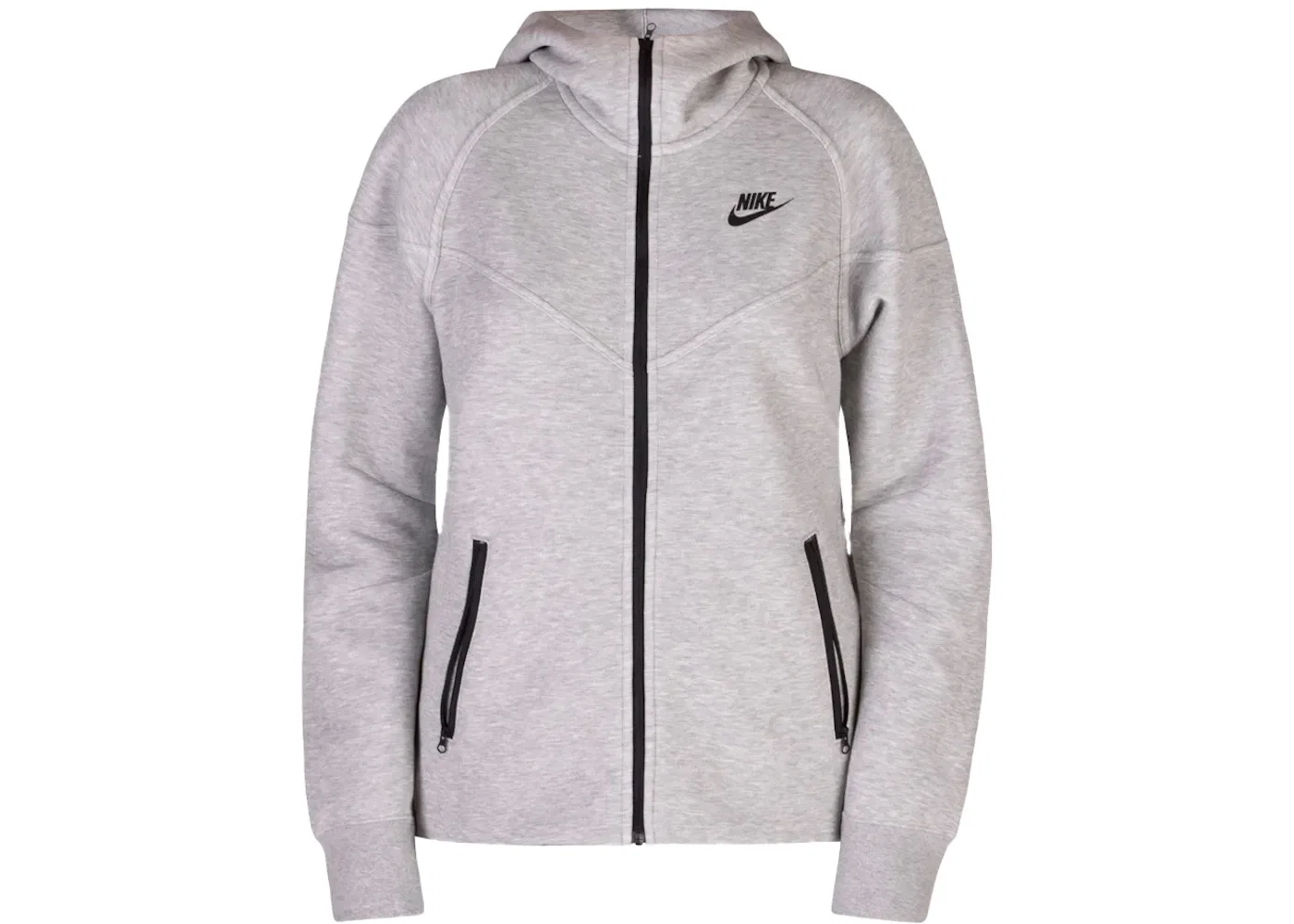 Женская худи Nike Sportswear Tech Fleece Windrunner Full-Zip, Light Grey Heather Black