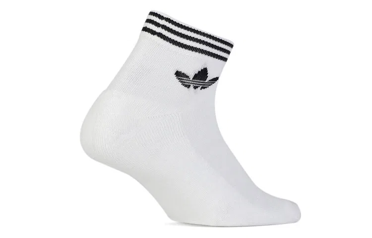 Детские носки-невидимки с логотипом Adidas Originals, комплект из 3 пар, White — фото 2