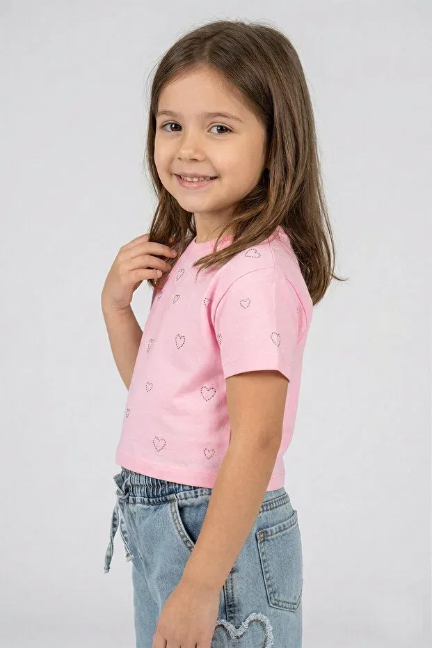 Детская футболка для девочек с принтом Dmb Boys & Girls, Powder Pink — фото 3
