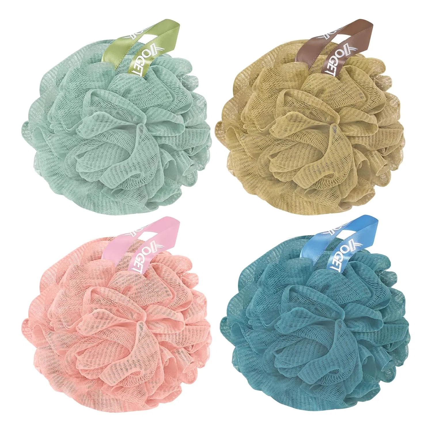 Люфа для душа YOGET, 4 шт, 60 г, Blue