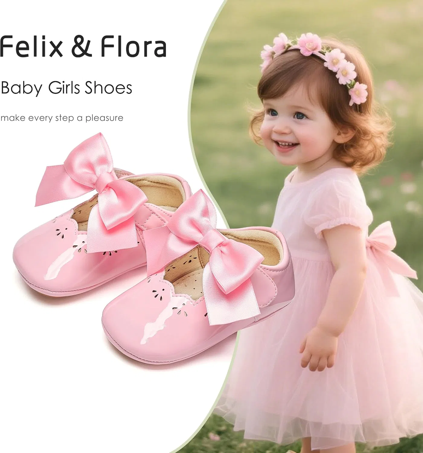 Детские туфли-мокасины для девочек Mary Jane Felix & Flora, Pink — фото 4