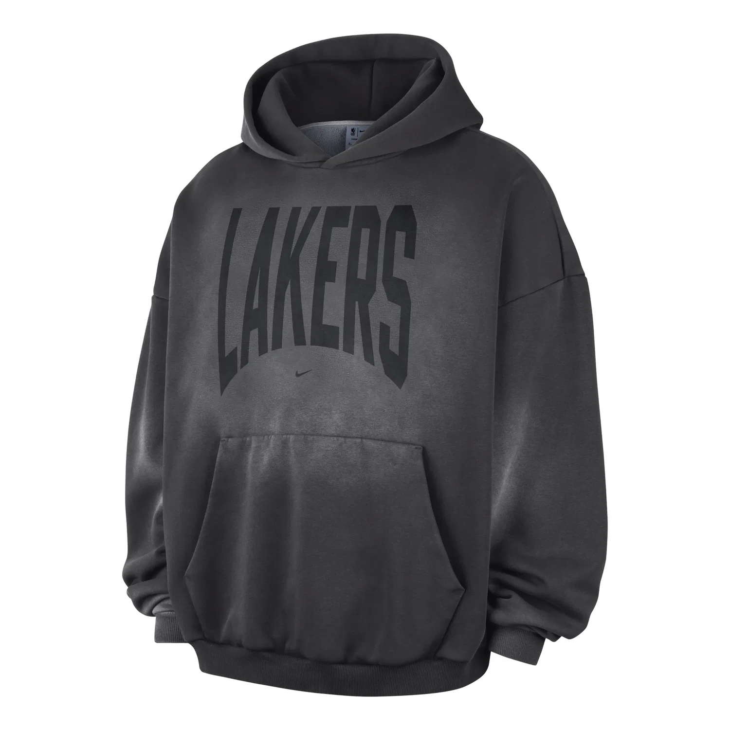 Мужское худи для баскетбола Los Angeles Lakers Standard Issue Therma-FIT Fleece Hoodie 'Dark Charcoal White' Nike, Dark Charcoal White