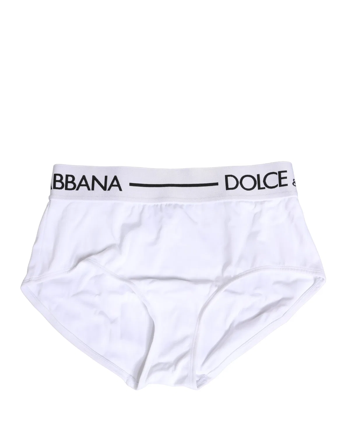 Женские трусы-слипы с логотипом на поясе, White Dolce & Gabbana — фото 2