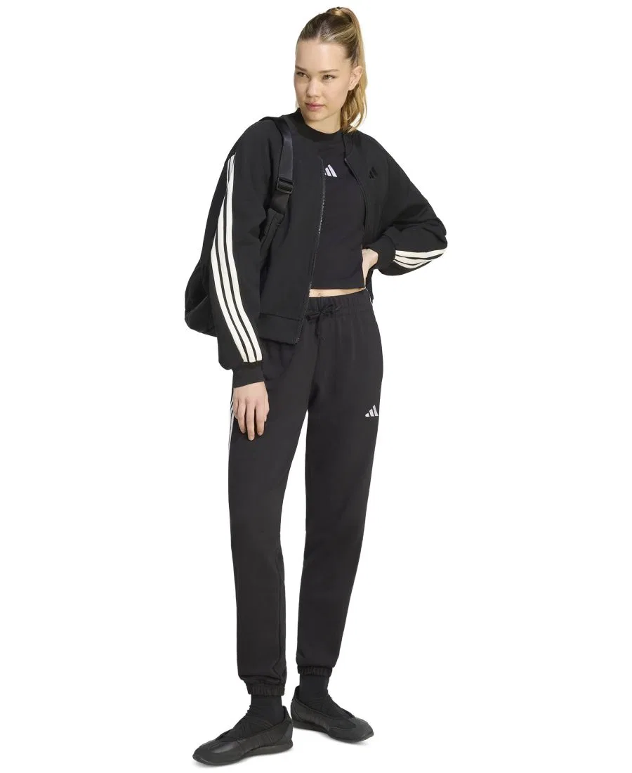 Женская футболка-поло с коротким рукавом, с логотипом adidas, Black/White — фото 2