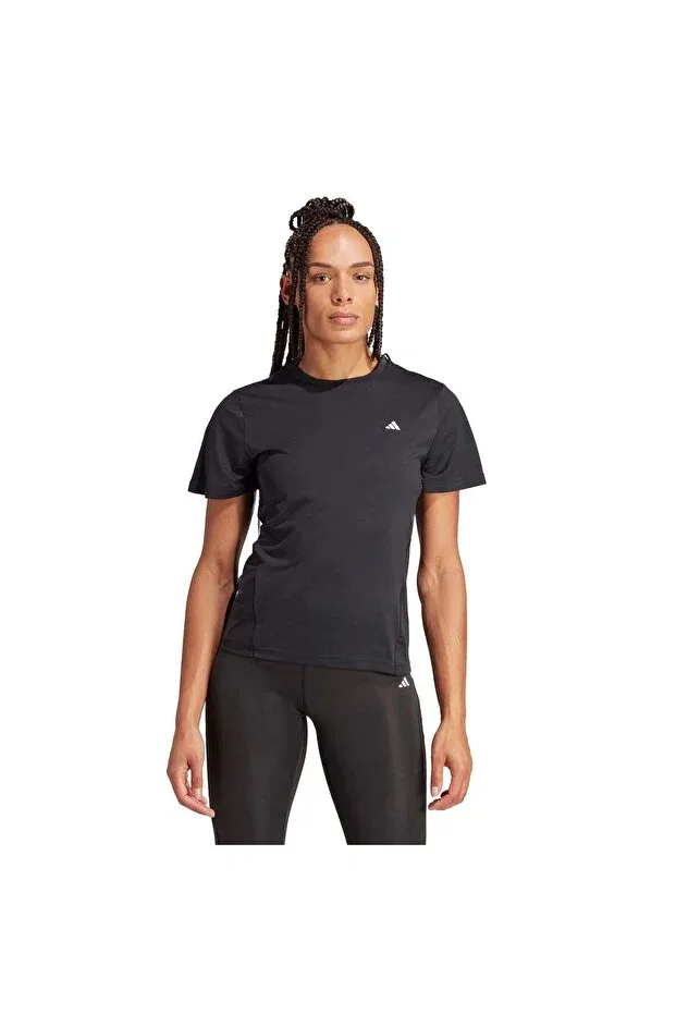 Женская футболка спортивная с коротким рукавом из полиэстера Adidas, Black