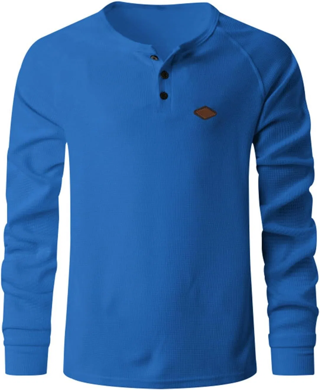 Мужская футболка с длинным рукавом и кнопкой Henley Relaxed Fit, Blue — фото 3