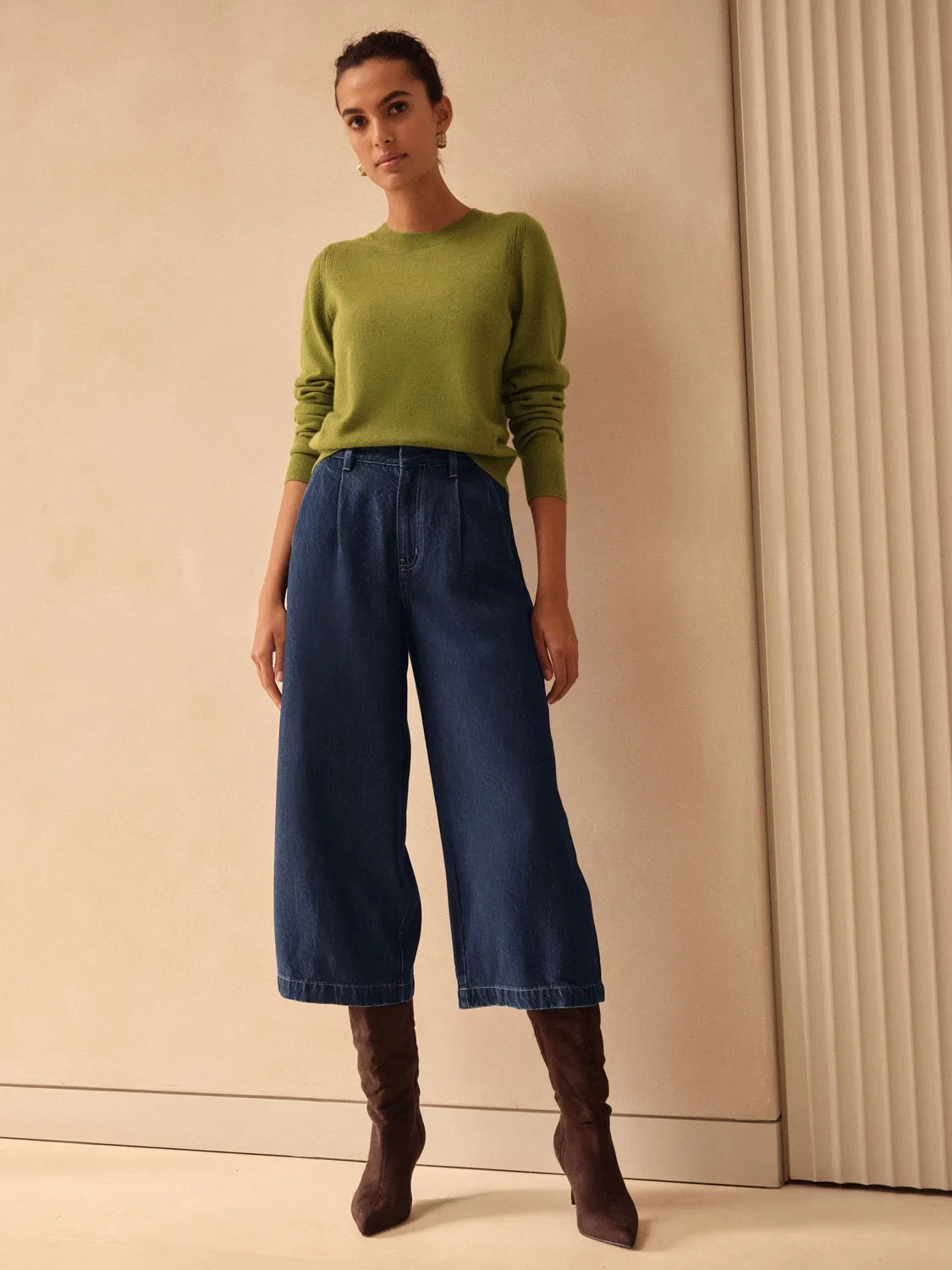 Джемпер из кашемира, модель Olive Green N Next, оливково-зеленый — фото 2