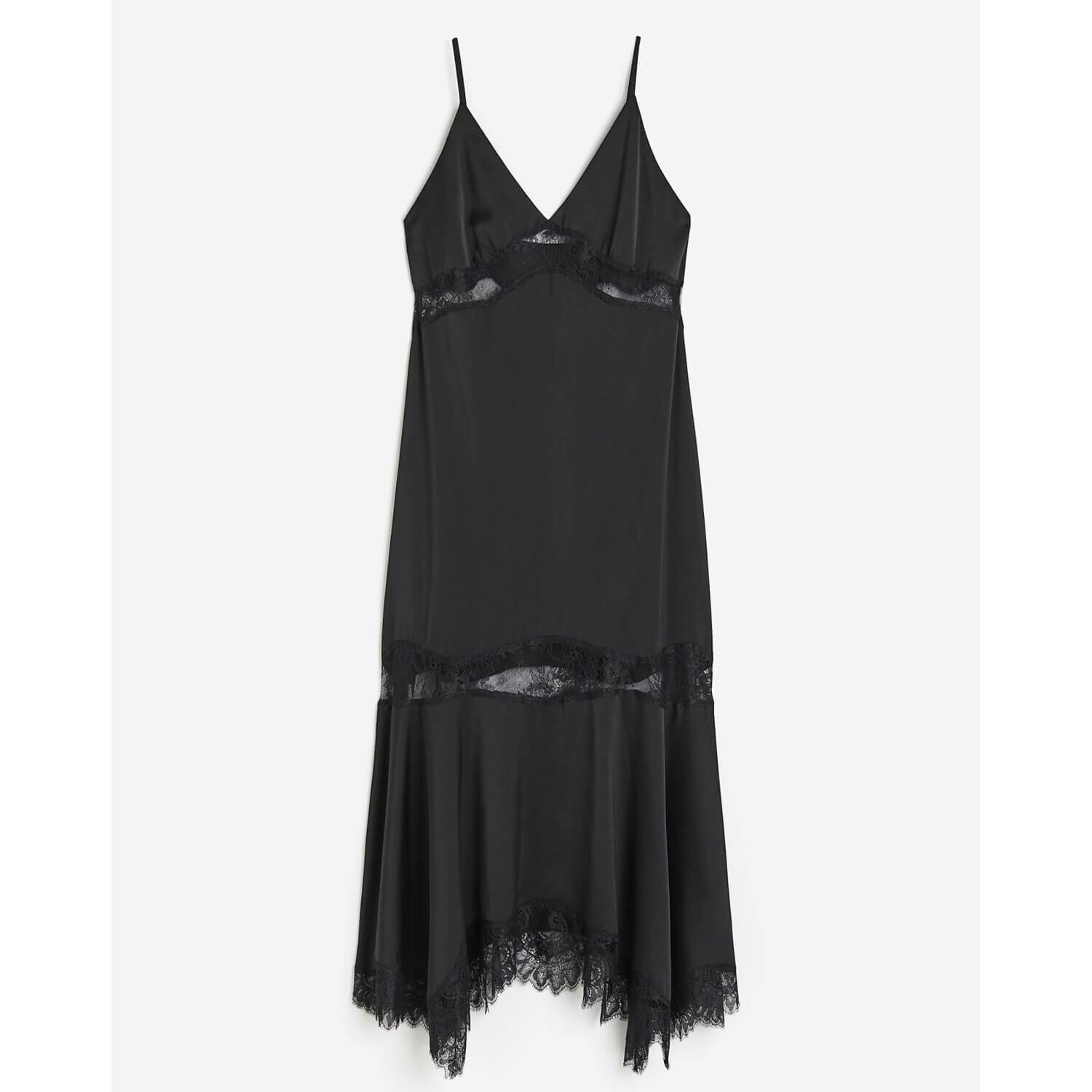 

Платье H&M Lace-detail Slip, черный