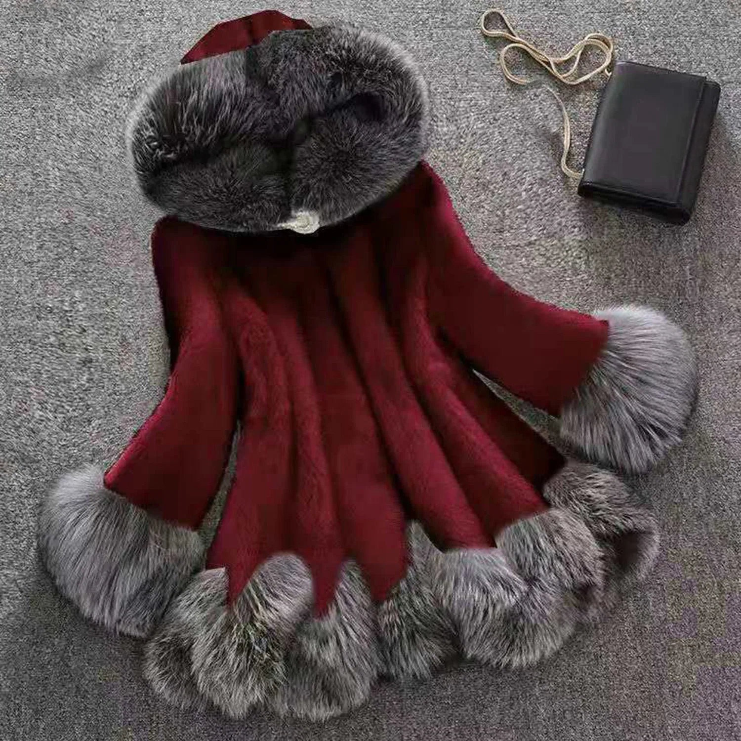 Женское зимнее пальто с принтом, на молнии, Rosso — фото 2