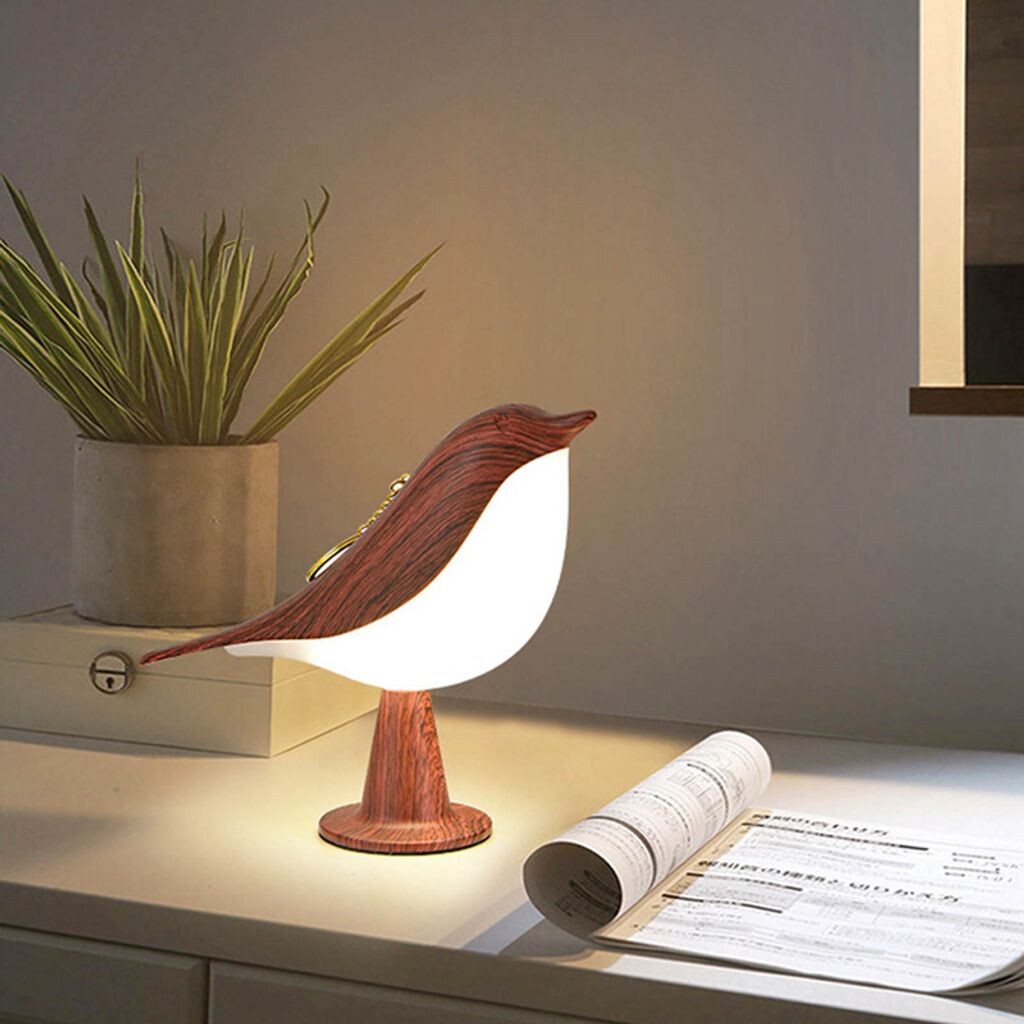 

Светодиодный ночник Red Bird 15 см, USB светодиодная настольная лампа, прикроватная лампа для спальни, сенсорная настольная лампа с атмосферой jefety, красный
