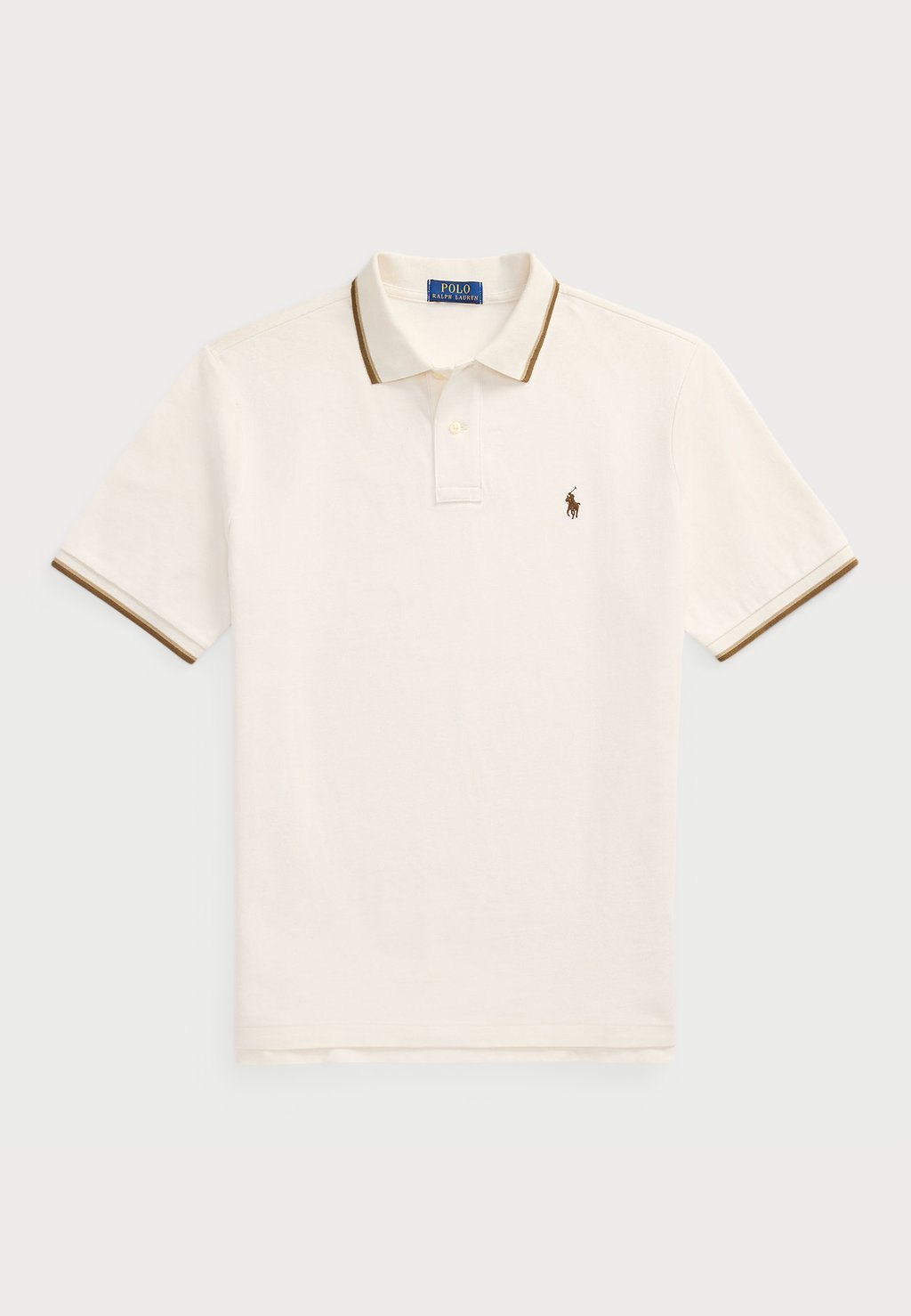 Поло CUSTOM SLIM FIT MESH POLO SHIRT Polo Ralph Lauren, слоновая кость — фото 4