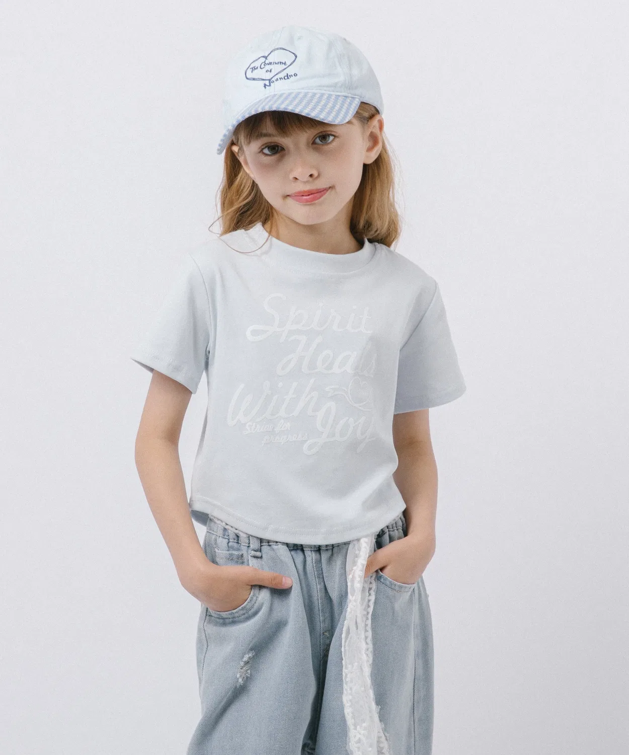 Детская футболка с принтом French Like Cropped T-Shirt URBAN CHERRY, Blue