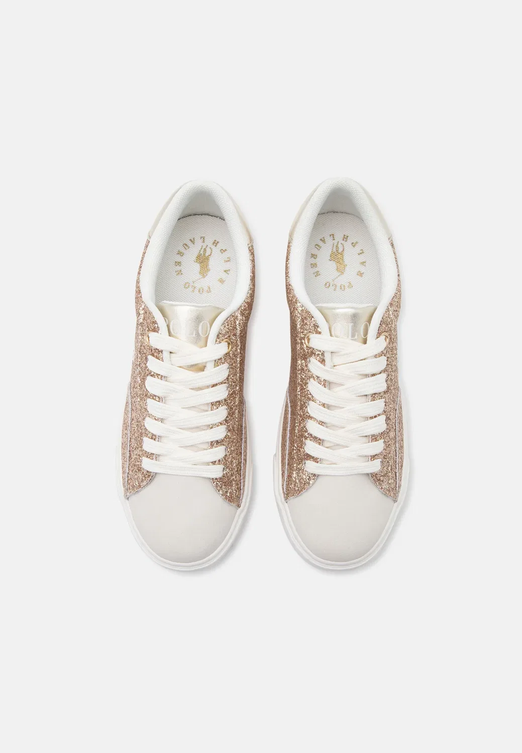 Терон - тренеры Polo Ralph Lauren, Gold-Coloured Glitter/Sand/Gold-Coloured Metallic/Cream — фото 4