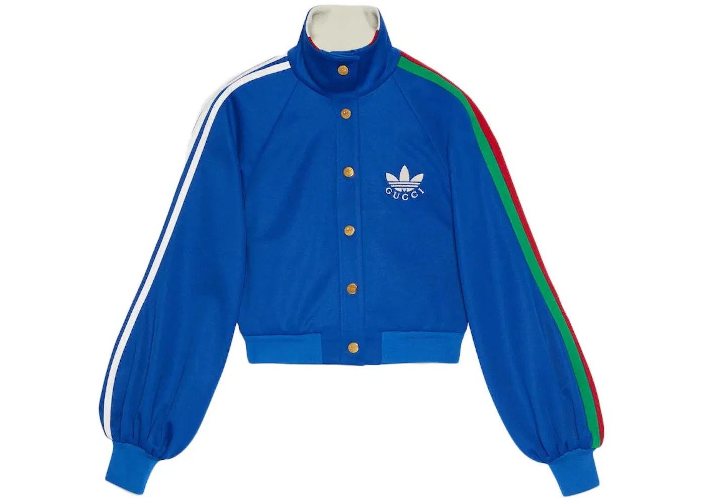 Женская куртка с принтом Gucci x Adidas Cropped Jacket, Blue
