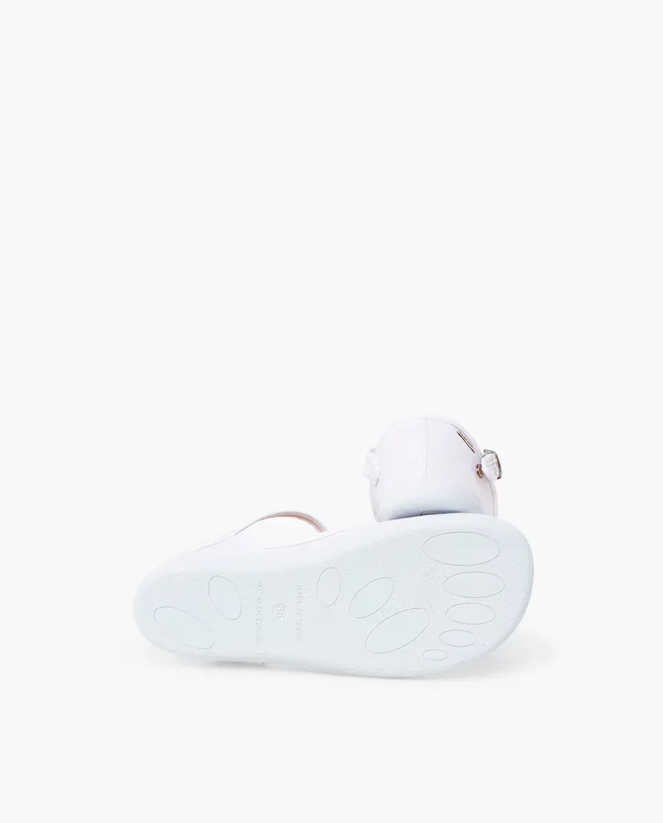 Детские туфли-лодочки barefoot из льна Merceditas Pisamonas, Blanco — фото 3