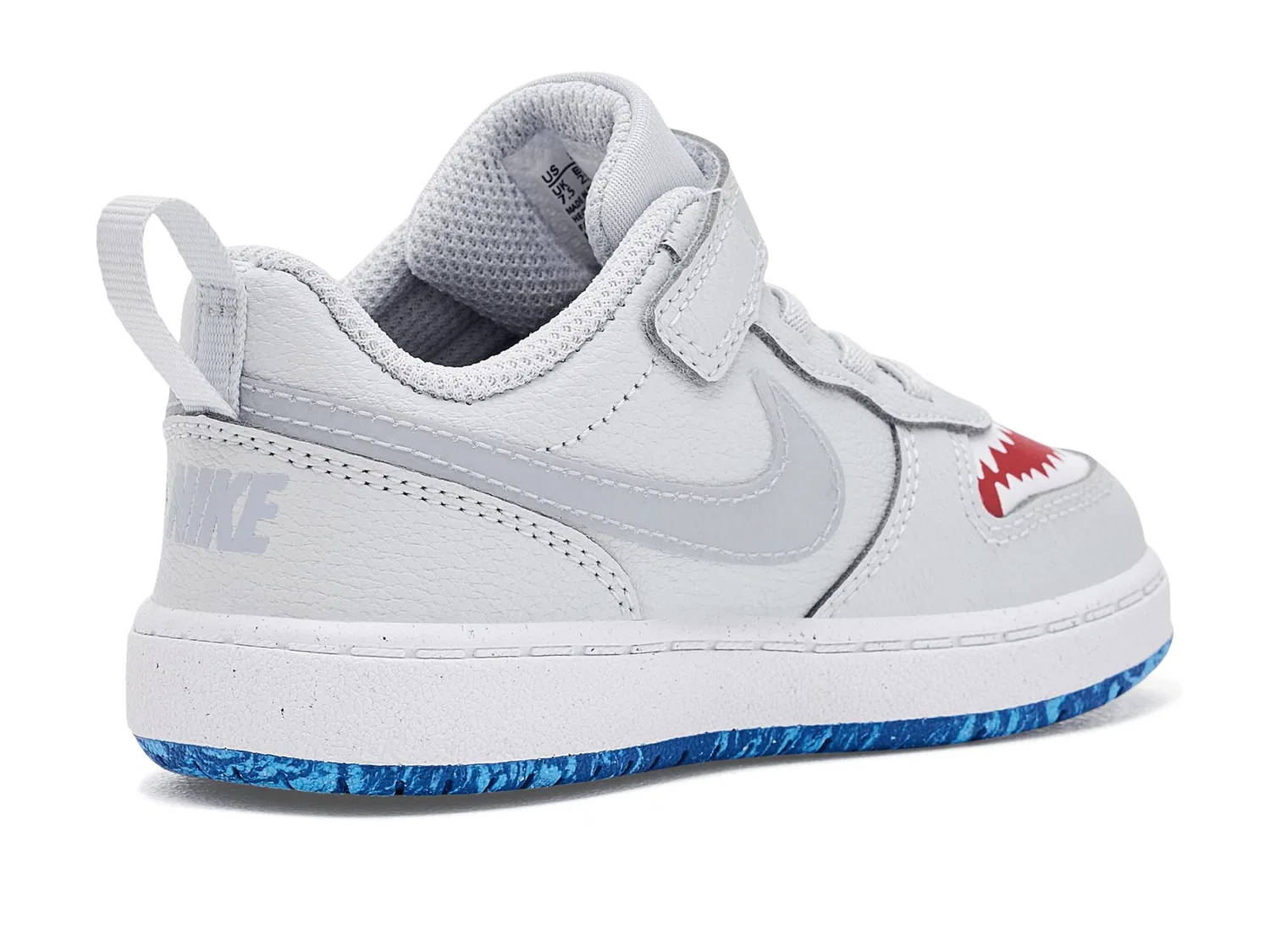 Кроссовки Court Borough Low (для младенцев и малышей) Nike Kids, Pure Platinum/Wolf Grey/University Red/Game Royal/Football Blue — фото 4
