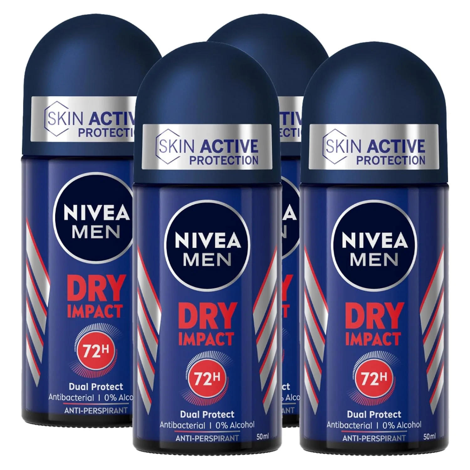 Роликовый дезодорант NIVEA MEN Dry Impact, 4x50 мл