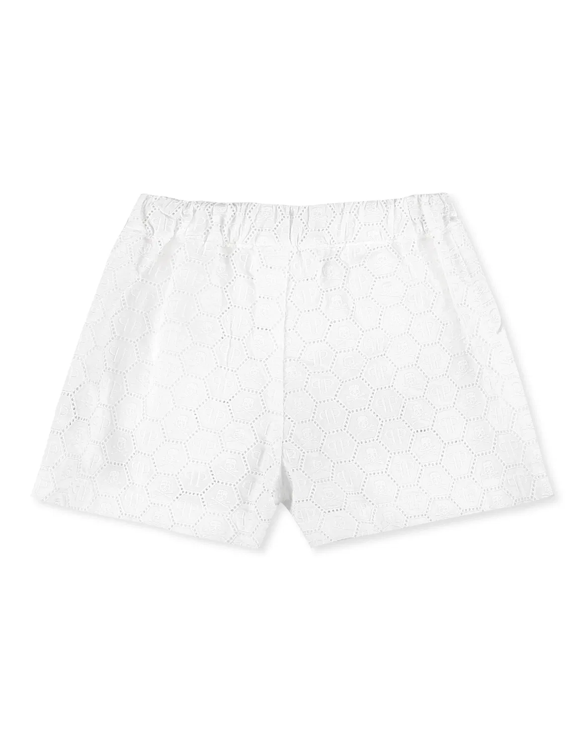 Детские шорты для девочек с логотипом Monogram PHILIPP PLEIN, White — фото 2