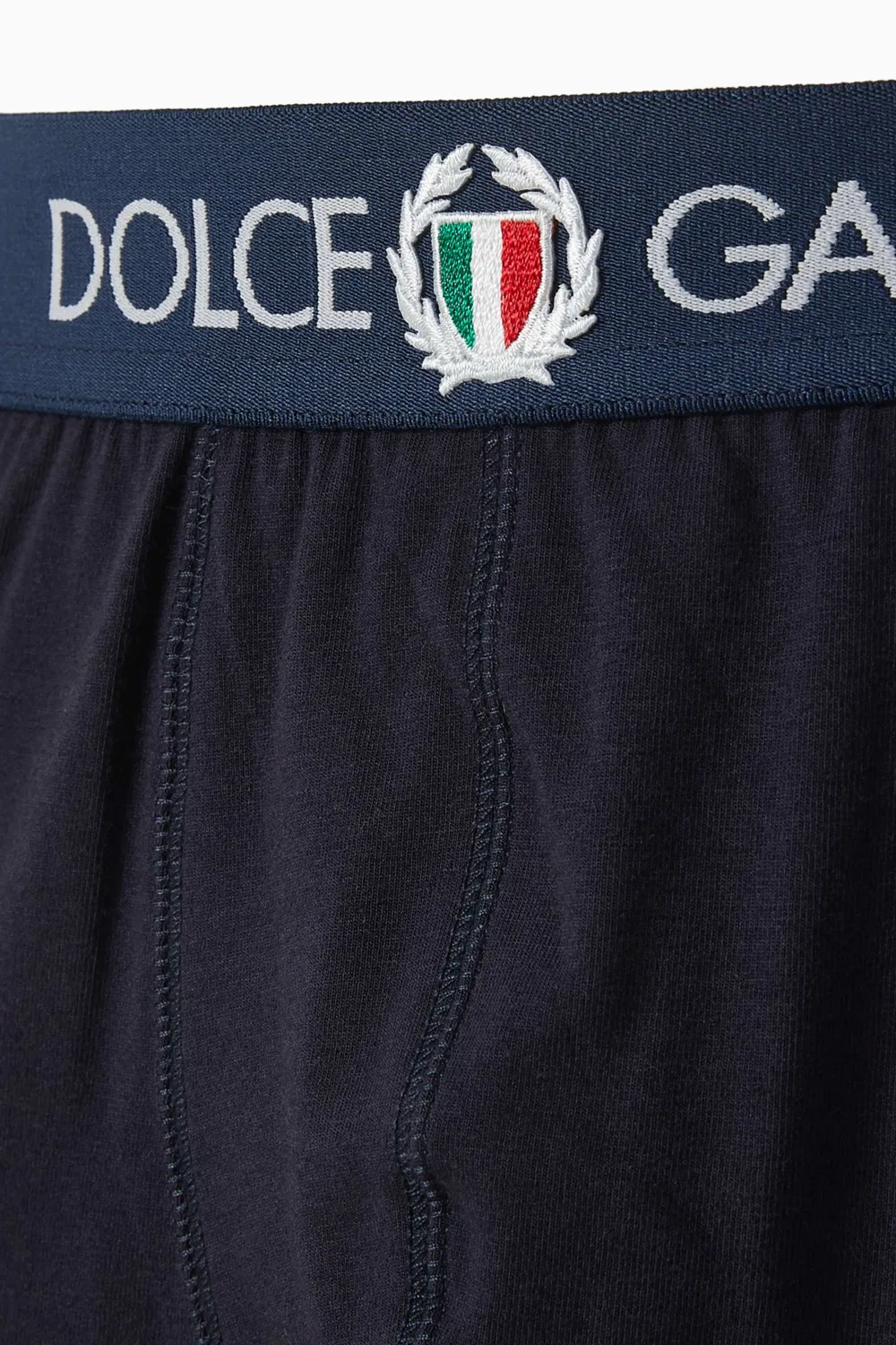 Боксеры-брифы с принтом-эмблемой Emblem Dolce & Gabbana, синий — фото 2