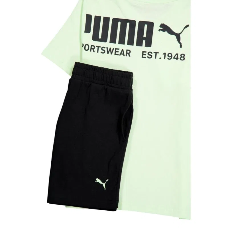 Детский спортивный комплект с принтом Puma, Цвет Grun Schwarz — фото 4