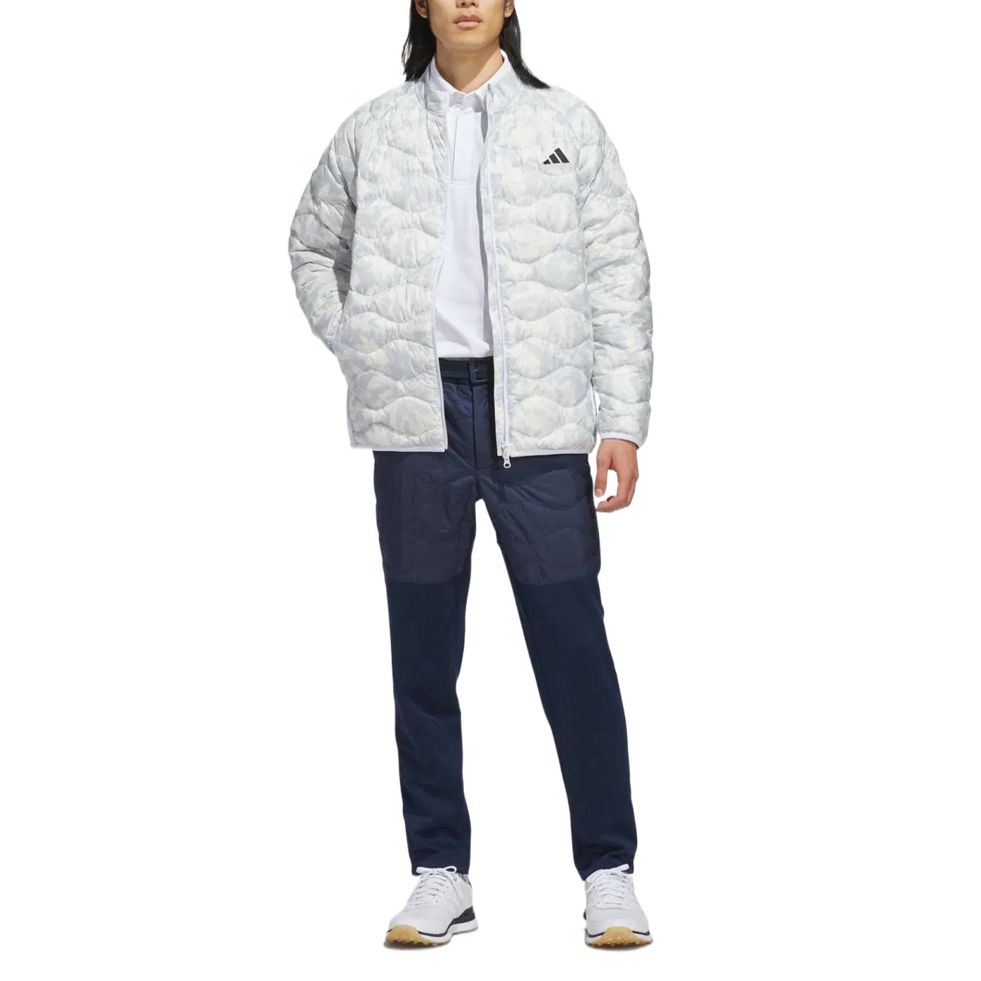 Мужской пуховик с воротником-стойкой Moderate, Adidas, Белый — фото 4