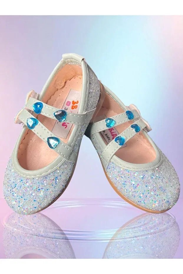 Детские балетки для девочек с принтом Broken Special Design Stone Heart Detail Circuit 3B Kids, Blue