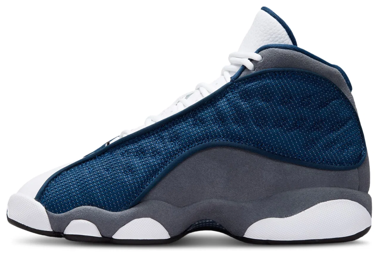 Детские баскетбольные кроссовки для мальчиков с кожаным верхом Jordan Retro 13 Jordan, University Blue/Grey/Navy — фото 2
